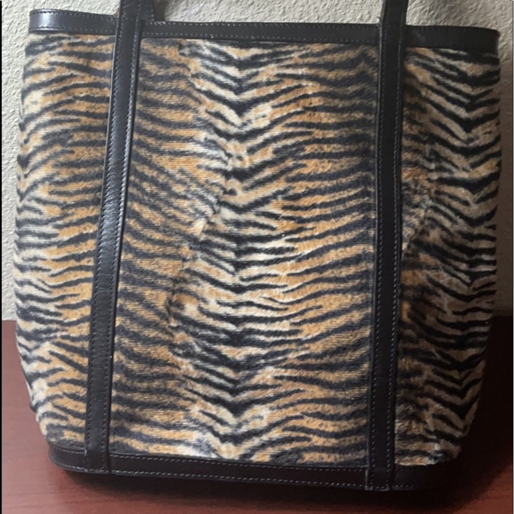 Faux Fur Animal Print Purse